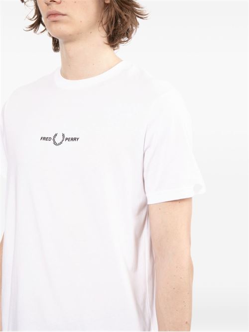 T-shirt uomo Fred Perry manica corta bianca con logo FRED PERRY | M4580100